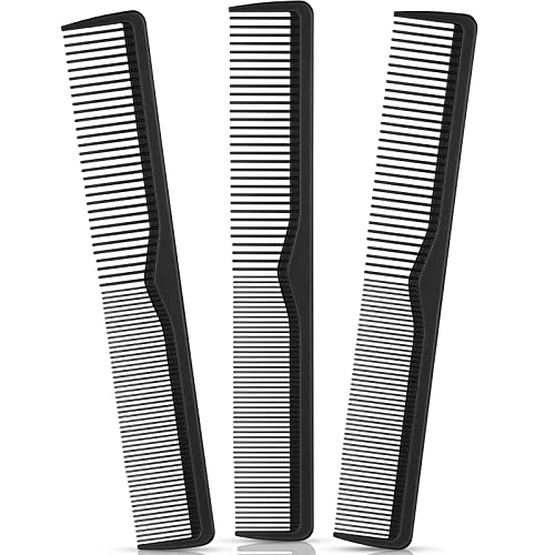 BBTO 3 Stück Breiter Zahnkamm Kit Carbon Styling Kamm Haarkamm Männer Profi Friseur Kamm Antistatischer Haar Kamm Friseur und Bart Salon Haarkamm für Männer und Frauen, 7,28 x 1,18 Zoll von BBTO