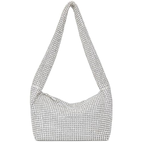 BBTT.ful Abendhandtasche mit Strasssteinen und funkelnden Kristallen, für den täglichen Gebrauch, silber von BBTT.ful