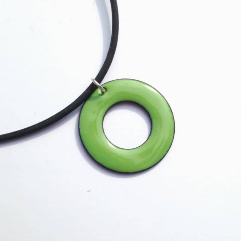 Emailliertem Kupfer Kreis Anhänger; Ofen Emailliertem Hals; Handgefertigte Anhänger Aus Kupfer; Handwerker Emaillierten Kupfer, Emaillieren von BBWindhorseDesigns