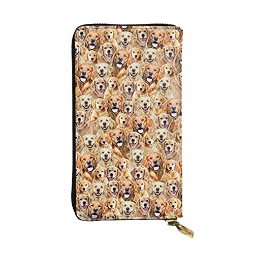 BBYCKS Labrador Retriever Hunde bedrucktes Leder Damen Geldbörsen, Damen Reißverschluss Clutch Geldbörse, große Kapazität Kartenetui mit Kartenfächern, Schwarz , Einheitsgröße von BBYCKS