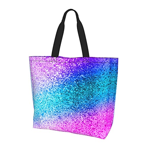 Glitzer-Pailletten-Schultertasche, Tragetasche, Strandtasche, Urlaubstasche, Einkaufstasche für Wochenende, Urlaub, Reisen, täglich, Schwarz , Einheitsgröße von BBYCKS