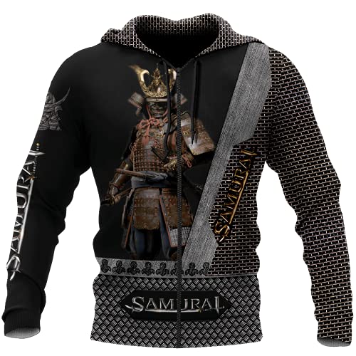 BBYOUTH Harajuku Samurai Rüstung 3D gedruckte Herbst Hoodies für Herren Cosplay Kostüme Japan Anime Streetwear DW0388,Zipper,XL von BBYOUTH