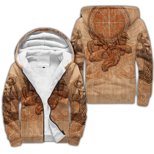 BBYOUTH Wikinger Winterjacke 3D Dedruckte Nordische Mythologie Fleece Sherpa Futter Warmer Reißverschluss Hoodie,Odin god,XXL BBYOUTH Wikinger Winterjacke 3D Dedruckte Nordische Mythologie Fleece Sherpa Futter Warmer Reißverschluss Hoodie,Odin god,XXL von BBYOUTH