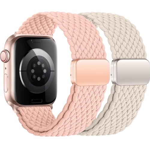 BBZ Armband Kompatibel mit Apple Watch Armband 44mm 42mm 45mm 49mm für Damen Herren, Elastisch Nylon Armbänder mit Magnetisch Verschluss für iWatch Ultra SE Series 9 8 7 6 5 4 3 2 1 von BBZ