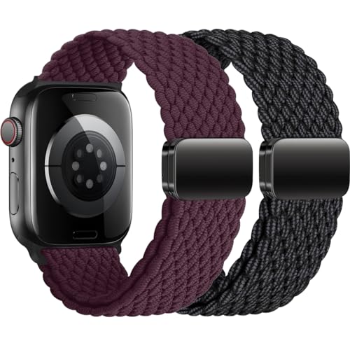 BBZ Armband Kompatibel mit Apple Watch Armband 44mm 42mm 45mm 49mm für Damen Herren, Elastisch Nylon Armbänder mit Magnetisch Verschluss für iWatch Ultra SE Series 9 8 7 6 5 4 3 2 1 von BBZ