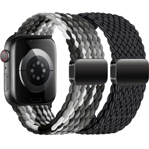 BBZ Armband Kompatibel mit Apple Watch Armband 44mm 42mm 45mm 49mm für Damen Herren, Elastisch Nylon Armbänder mit Magnetisch Verschluss für iWatch Ultra SE Series 9 8 7 6 5 4 3 2 1 von BBZ