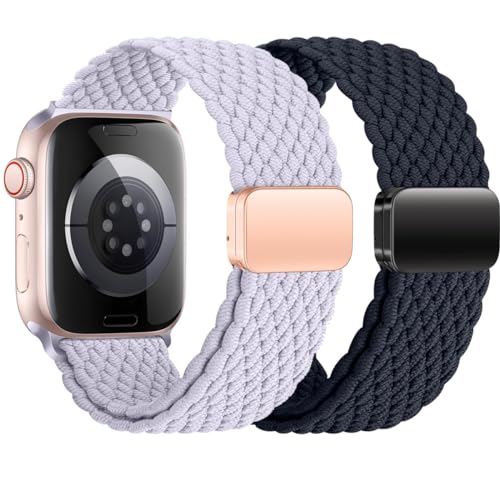 BBZ Armband Kompatibel mit Apple Watch Armband 44mm 42mm 45mm 49mm für Damen Herren, Elastisch Nylon Armbänder mit Magnetisch Verschluss für iWatch Ultra SE Series 9 8 7 6 5 4 3 2 1 von BBZ