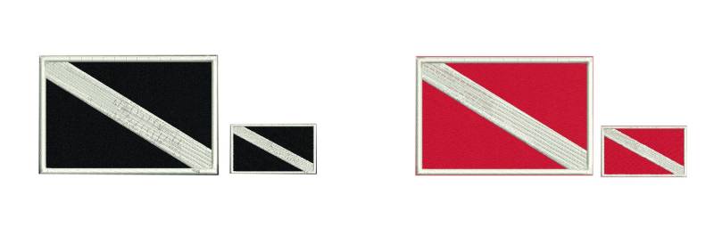 2Er Set Taucher Flagge Rettungshaken Backing Patch Schwarz, Rot von BBcoolStore