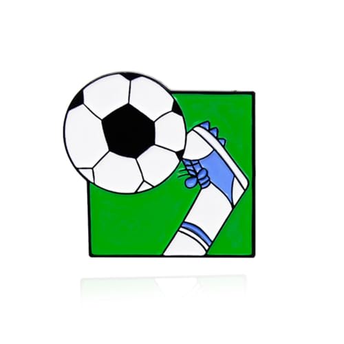 A Handsome Kick To Score A Kick Soccer Legierung Brosche Kombination Badge Ornament, Metall Zink Acryl von BBirtyQV
