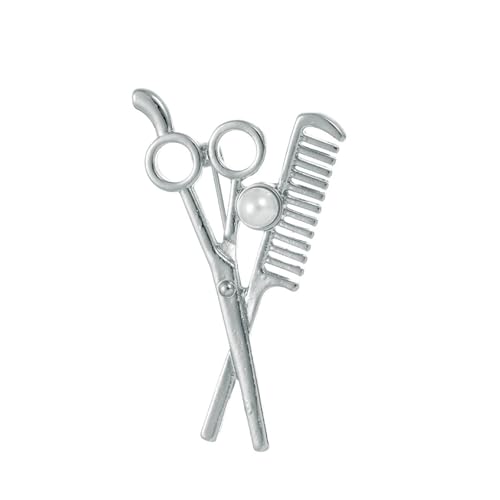 Barber Brosche Herren Anstecknadel besetzt mit Diamanten Abzeichen Abzeichen Kamm Kleiner Anzug Kragen Anstecknadel Kleidung Accessoires, Silber von BBirtyQV