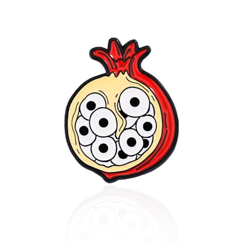 Big Eyeball Granatapfel Granatapfel Blume Abzeichen reich Vitamine Granatapfel Obst Brosche Schmuck, Metall Zink Acryl von BBirtyQV