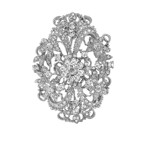Brosche aus Legierung mit Strasssteinen, Vintage-Stil, zart, großzügig, Damenanzug, Hemd, Corsage, Ornament, Metall Zink Acryl Brosche aus Legierung mit Strasssteinen, Vintage-Stil, zart, großzügig, Damenanzug, Hemd, Corsage, Ornament, Metall Zink Acryl von BBirtyQV