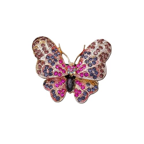 Strass genähte Schmetterling Brosche Temperament Mantel Pin Coat Corsage Accessoire, Lila von BBirtyQV
