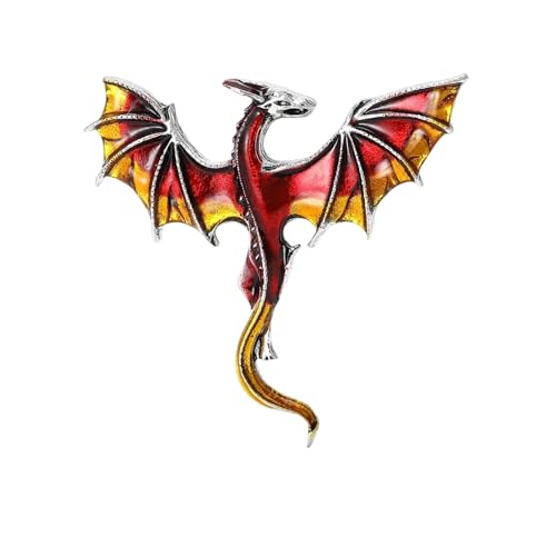 Broschen mit fliegenden Drachen aus Strass für Damen, Emaille, Tiernadeln, Freund, Schmuck, Zubehör, Metall Zink Acryl von BBirtyQV