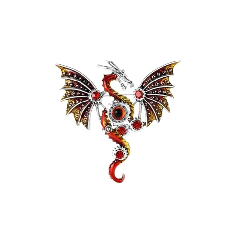Broschen mit fliegenden Drachen aus Strass für Damen, Emaille, Tiernadeln, Freund, Schmuck, Zubehör, Metall Zink Acryl von BBirtyQV