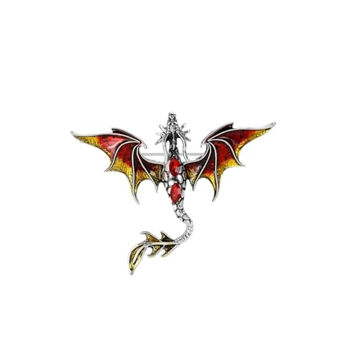 Broschen mit fliegenden Drachen aus Strass für Damen, Emaille, Tiernadeln, Freund, Schmuck, Zubehör, Metall Zink Acryl von BBirtyQV
