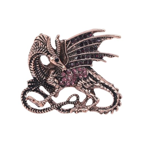 Broschen mit fliegenden Drachen aus Strass für Damen, Emaille, Tiernadeln, Freund, Schmuck, Zubehör, Metall Zink Acryl von BBirtyQV