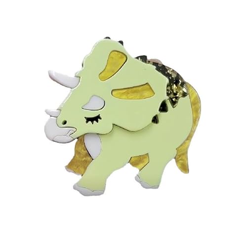 Cartoon Triceratops Brosche Acryl Dinosaurier Abzeichen Dreidimensionale Mehrschichtige Naht Pin Zubehör Abzeichen, Metall Zink Acryl von BBirtyQV