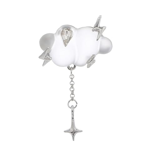 Creative Cloud Brosche Natürliches Wetter Gewitter Anhänger Pin Einfache Bluse Anti-Peeping Accessoire, Silber von BBirtyQV