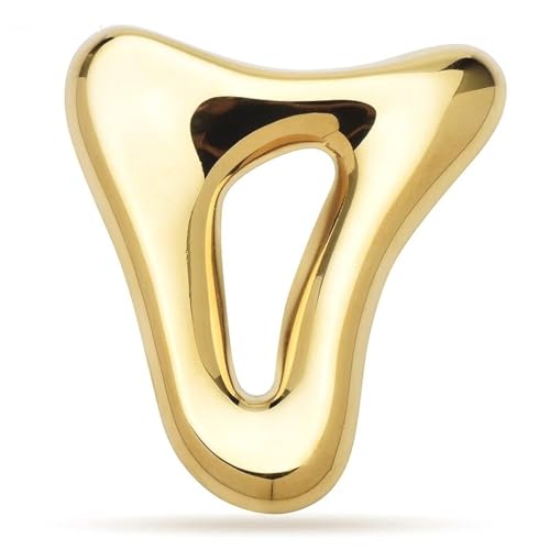 Edelstahl Geometrische Abstraktion Herz Broschen Große Größe Abzeichen Schmuck Accessoire Frauen Mantel Jacke Pins, golden von BBirtyQV