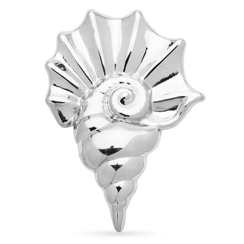 Edelstahl vergoldete Muschel Brosche Meer Tier Brosche Pin Frauen Schmuck Abzeichen, Silber von BBirtyQV