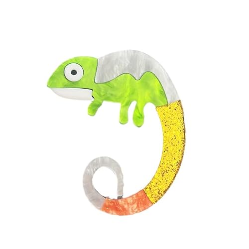 Eidechse Brosche Pin Acryl Tier Abzeichen Zubehör Tasche Tasche Ornament Zubehör, Metall Zink Acryl von BBirtyQV