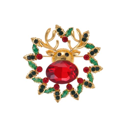 Elch Brosche Feminine Kristall Blume Ring Corsage Kostüm Accessoires Kreatives Geschenk, Gold von BBirtyQV