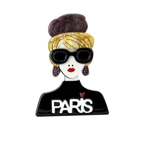 Elegante Acryl-Broschen für Mädchen, Unisex, Charakter-Gesichtsnadeln, Freund, Schmuck-Zubehör, Metall Zink Acryl von BBirtyQV