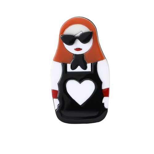 Elegante Acryl-Broschen für Mädchen, Unisex, Charakter-Gesichtsnadeln, Freund, Schmuck-Zubehör, Metall Zink Acryl von BBirtyQV