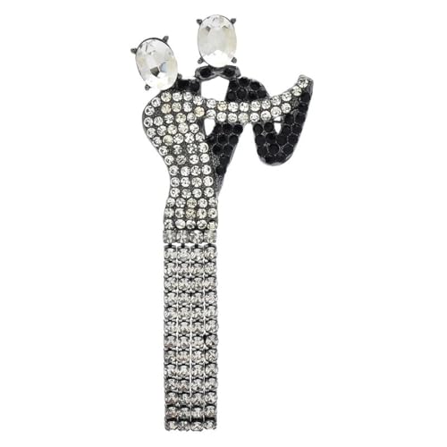 Elegante Kristall-Brosche mit Quaste, tanzendes Paar, für Damen und Herren, Anzug, Kleid, Mantel, klassischer Schmuckabzeichen, Metall, Zink, Acryl von BBirtyQV