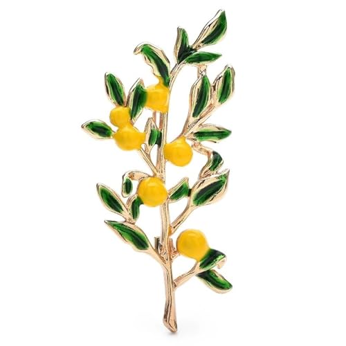 Emaille Gelb Zitronenbaum Brosche Anstecknadeln Schmuck Accessoire Metall Abzeichen, Gold von BBirtyQV