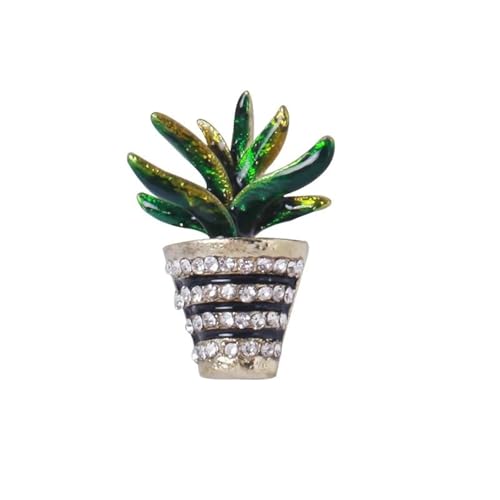 Emaille-Kaktus-Broschen für Damen, Unisex, grüne Strasssteine, Pflanzennadeln, Schmuckzubehör, Metall Zink Acryl von BBirtyQV