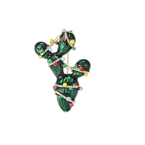 Emaille-Kaktus-Broschen für Damen, Unisex, grüne Strasssteine, Pflanzennadeln, Schmuckzubehör, Metall Zink Acryl von BBirtyQV