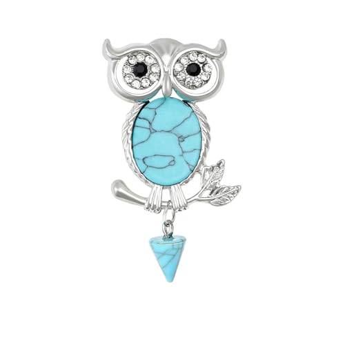Eulen-Broschen für Damen, Unisex, Katzenauge, Stein, Tiernadeln, Schmuckzubehör, Metall Zink Acryl von BBirtyQV