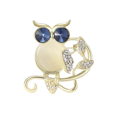 Eulen-Broschen für Damen, Unisex, Katzenauge, Stein, Tiernadeln, Schmuckzubehör, Metall Zink Acryl von BBirtyQV