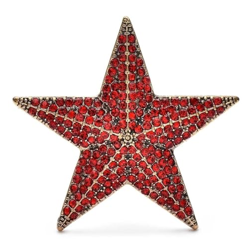 Funkelnde Stern Broschen für Frauen Männer 2-farbige Strass Stern Party Brosche Pins, Rot von BBirtyQV