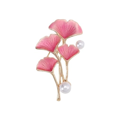 Ginkgo-Blatt-Broschen für Damen, Unisex, Perlen-Pflanzennadeln, Freund-Zubehör, Metall Zink Acryl von BBirtyQV
