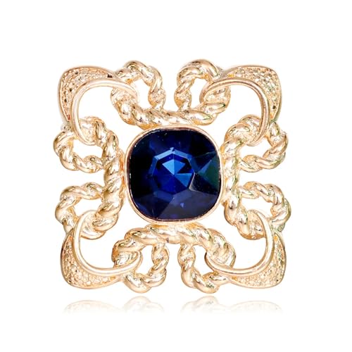 Glas Kristall Brosche Mehrzweckhemd Cardigan Anti-Peeping Brosche, Gold + Blau von BBirtyQV