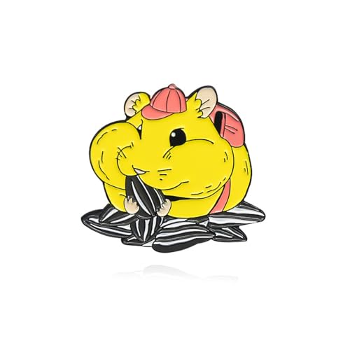 Gluttonous Chipmunks Eat Melon Seeds, Small Faces, Round And Naughty Animals, Dripping Oil Brooches, Metall Zink Acryl von BBirtyQV
