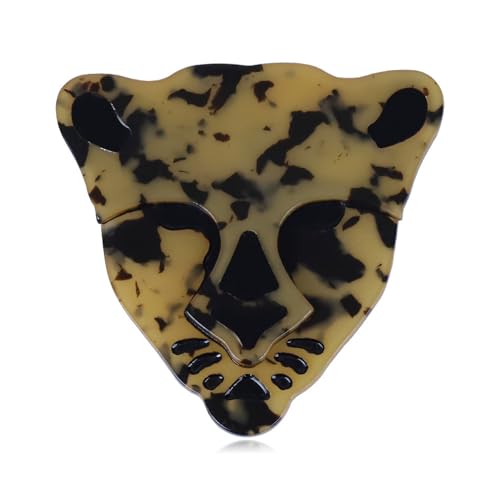 Handgemachte Acryl Tier Brosche Leopard Cartoon Pin Ornament Zubehör, Braun von BBirtyQV
