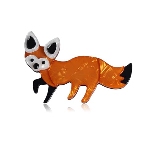 Handgemachte Acryl Tier Fuchs Brosche Haarnadel Schlüsselanhänger Cartoon Kostüm Tasche Accessoire, Orange von BBirtyQV