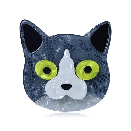 Handgemachte Ornament Acryl Tier Brosche Katze Cartoon Pin Kostüm Tasche Accessoires, Blau von BBirtyQV