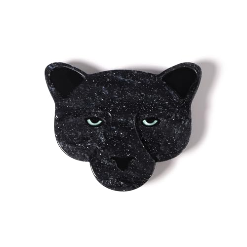 Handgemachte Ornament Acryl Tier Brosche Schwarz Kleiner Leopard Cartoon Kostüm Tasche Accessoires, Schwarz von BBirtyQV