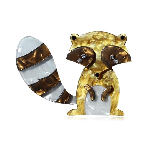 Handgemachte Ornamente Acryl Tier Waschbär Brosche Cartoon Pin Kostüm Tasche Zubehör, Gold von BBirtyQV
