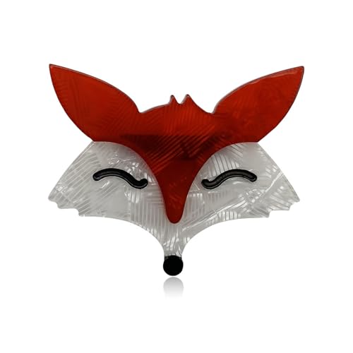 Handgemachte Ornament Acryl Tier Brosche Fuchs Cartoon Pin Kostüm Tasche Zubehör, Rot von BBirtyQV