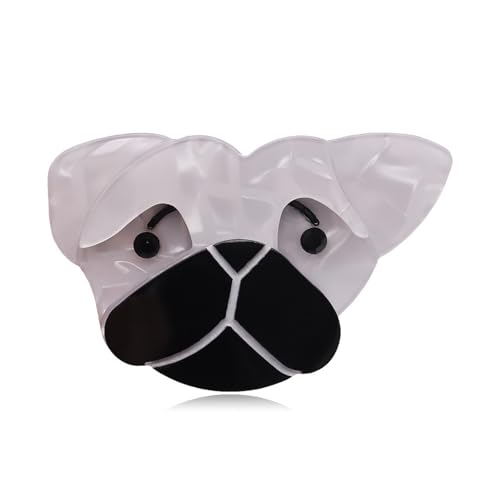Handgemachter Schmuck Acryl Tier Brosche Hund Cartoon Pin Kostüm Tasche Accessoires, Schwarz + Weiß von BBirtyQV