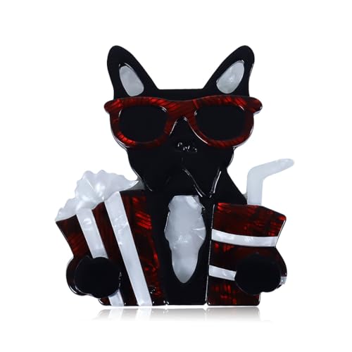 Handgemachte Ornament Acryl Tier Brosche Hund Cartoon Pin Kostüm Tasche Zubehör, Schwarz von BBirtyQV