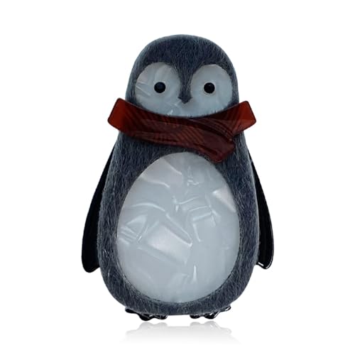 Handgemachter Schmuck Acryl Tier Brosche Pinguin Cartoon Pin Kleidung Tasche Accessoires, Schwarz + Weiß von BBirtyQV