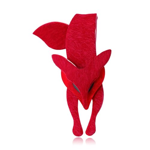 Handgemachte Ornament Acryl Tier Brosche Fuchs Cartoon Pin Kostüm Tasche Zubehör, Rot von BBirtyQV
