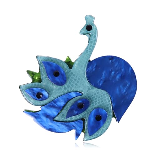 Handgemachte Ornament Acryl Tier Brosche Pfau Cartoon Pin Kostüm Tasche Zubehör, Blau von BBirtyQV